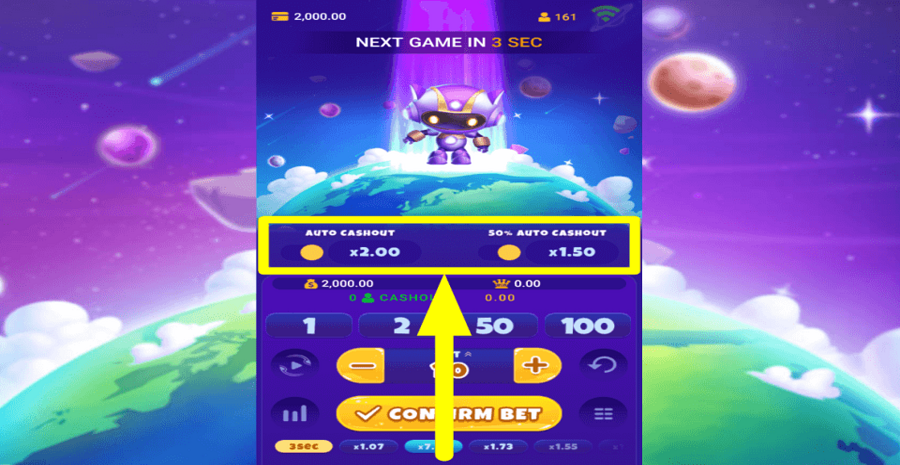 Space Crasher Auto Cashout Feature