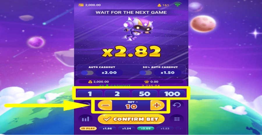 Space Crasher Bet Value