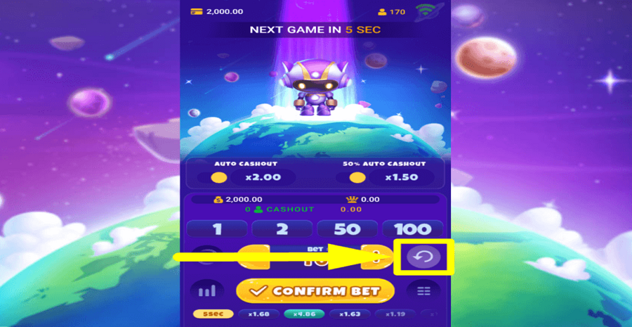 Space Crasher Undo Feature