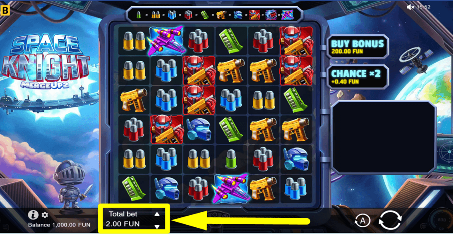 Space Knight Merge Up 2 Bet Value