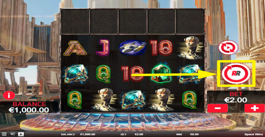 Space Wins Spin Button