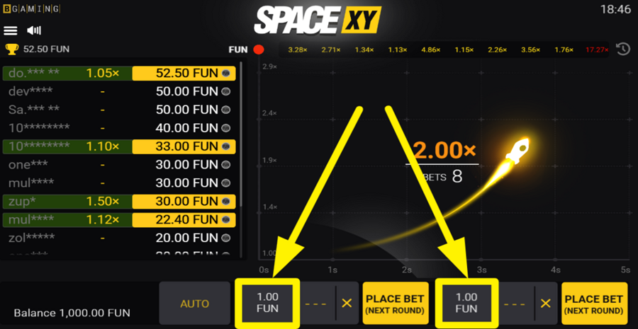 Space Xy Adjust Bet