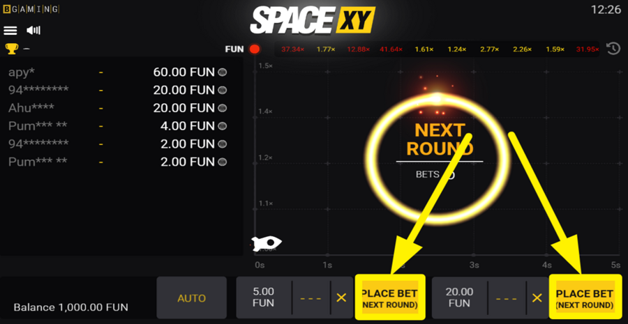 Space Xy Place Bet