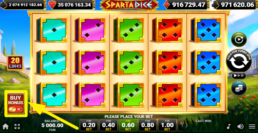 Sparta Dice Buy Bonus
