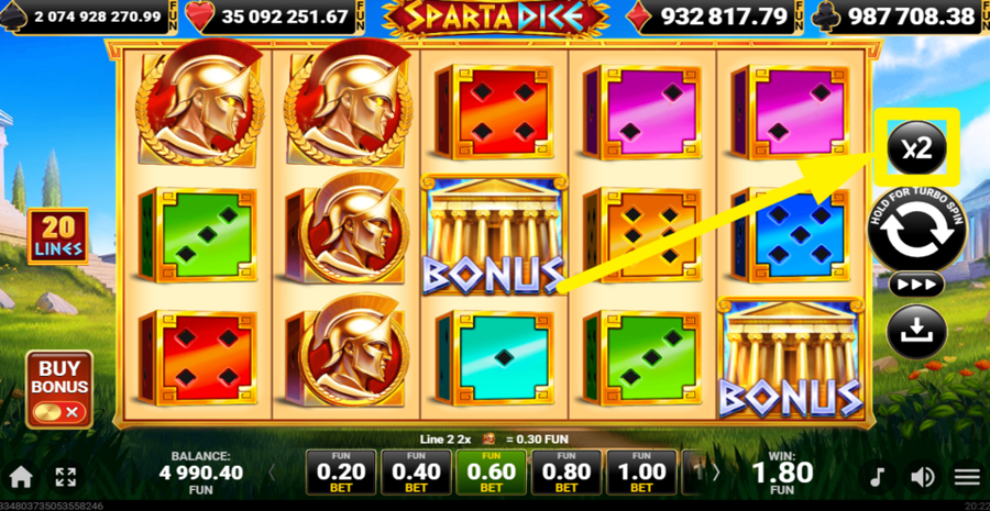 Sparta Dice Gamble