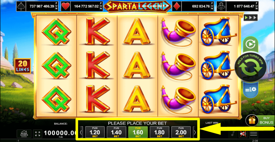 Sparta Legend Bet Value