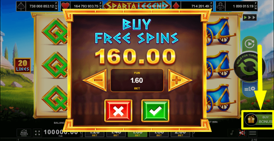 Sparta Legend Buy Feature