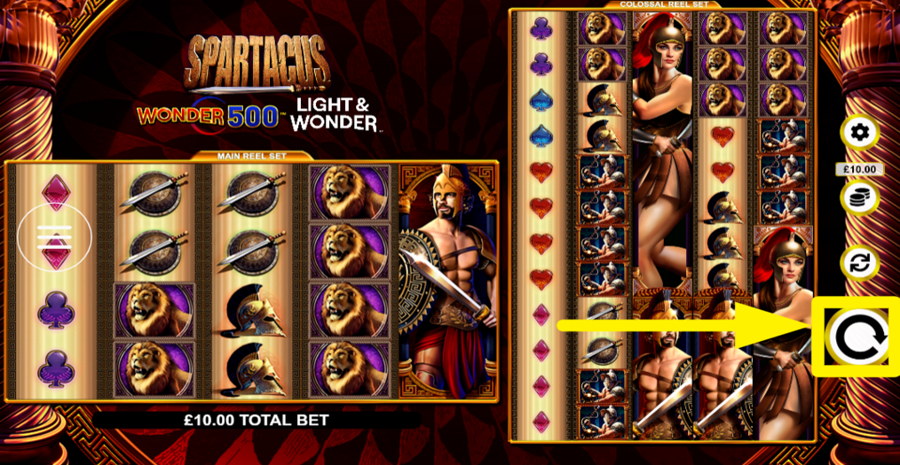 Spartacus Wonder 500 Spin Button