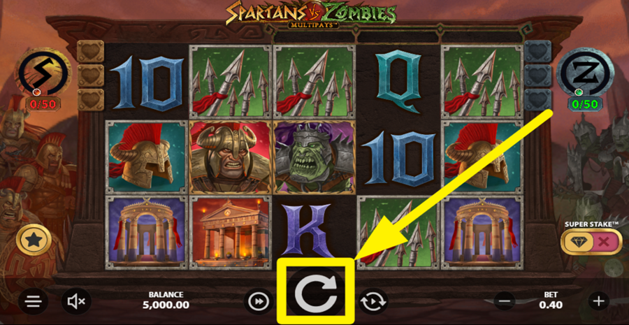 Spartans Vs Zombies Multipays Spin Button