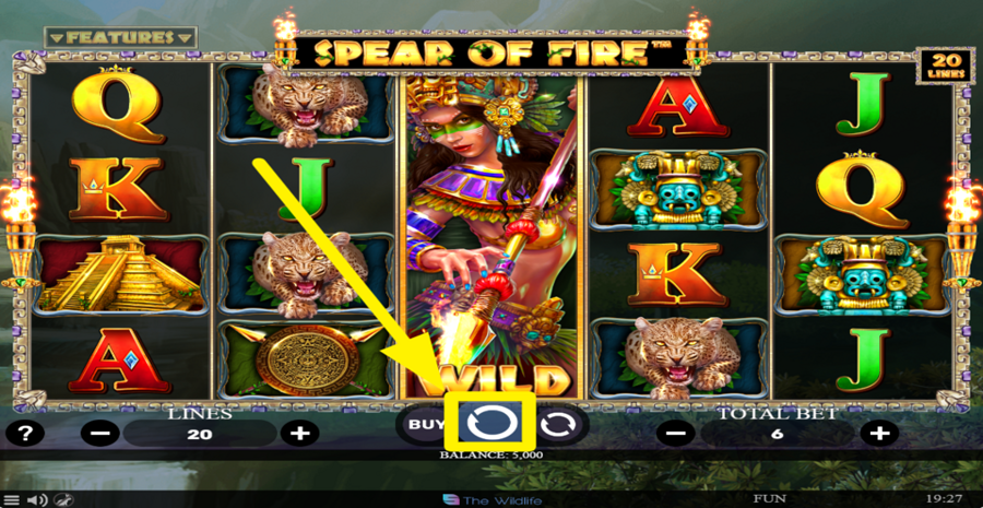 Spear Of Fire Spin Button
