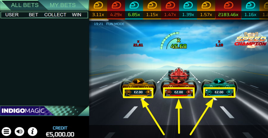 Speed Champion Adjust Bet