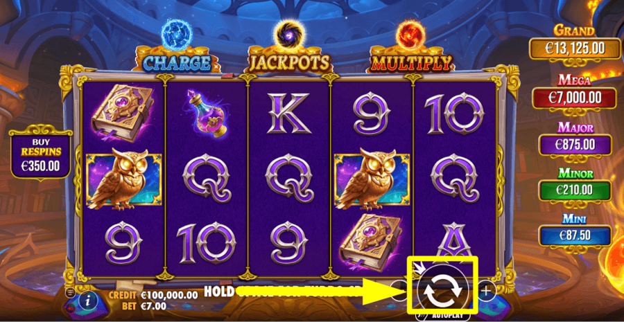 Spell Master Spin Button