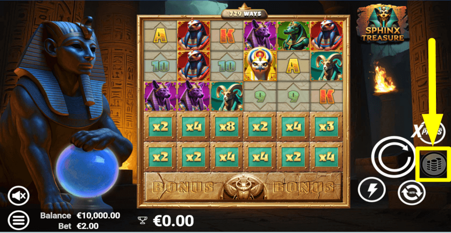 Sphinx Treasure Bet Value