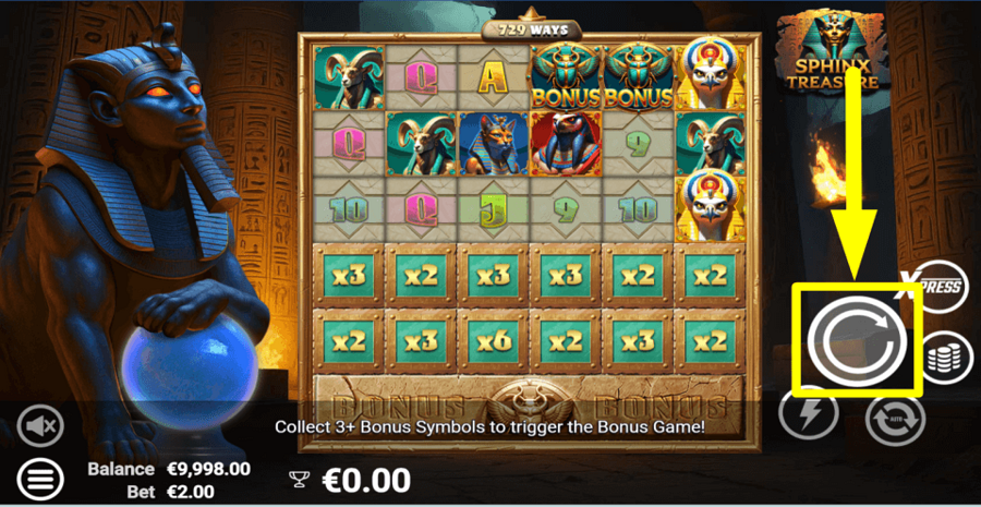 Sphinx Treasure Spin Button