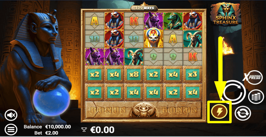 Sphinx Treasure Turbo Feature