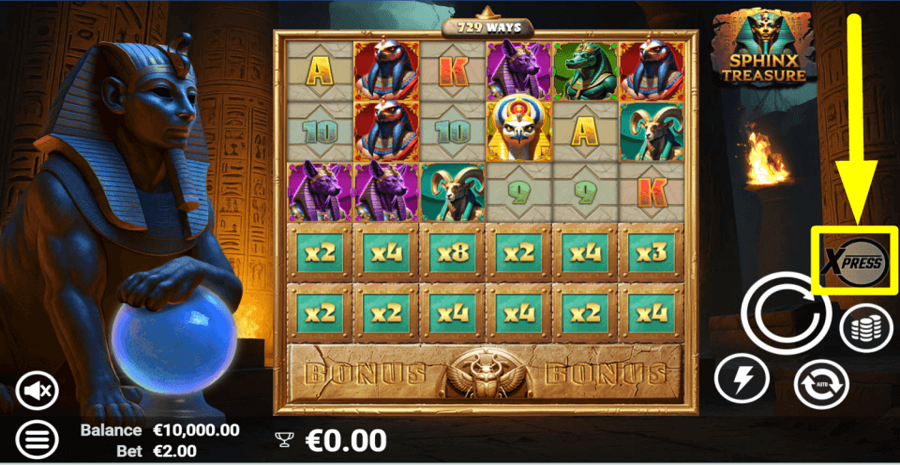 Sphinx Treasure Xpress Feature