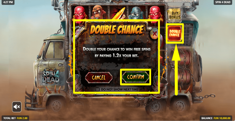 spin4dead Double Chance Feature