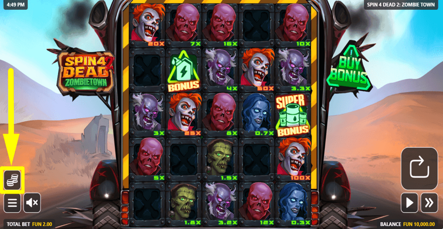 Spin 4 Dead 2 Zombietown Bet Value