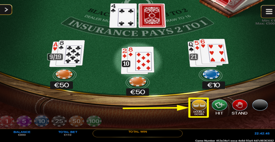 Spinoro Blackjack Double Down