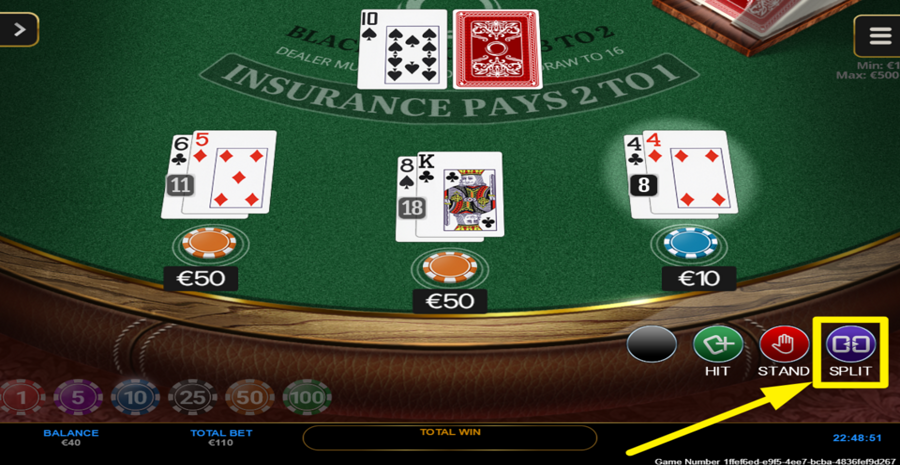 Spinoro Blackjack Split