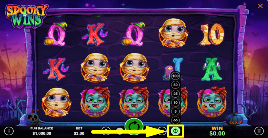 Spooky Wins Autoplay Feature