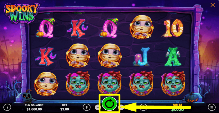 Spooky Wins Spin Button