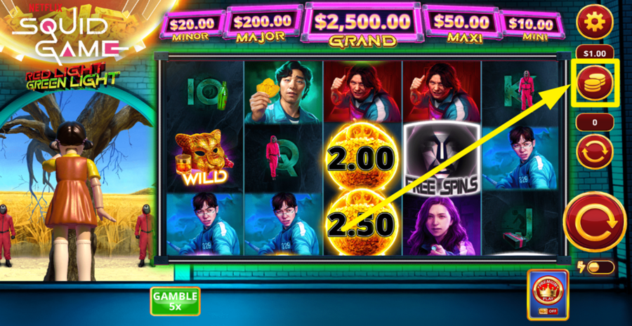 Squid Game Red Light Green Light Adjust Bet