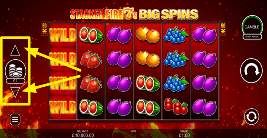 Stacked Fire 7s Big Spins Adjust Bet