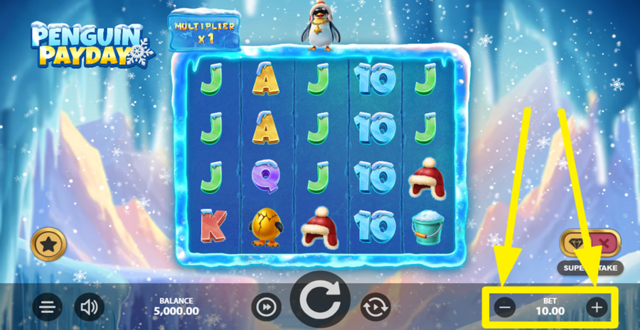 Stakelogic Penguin Payday Adjust Bet