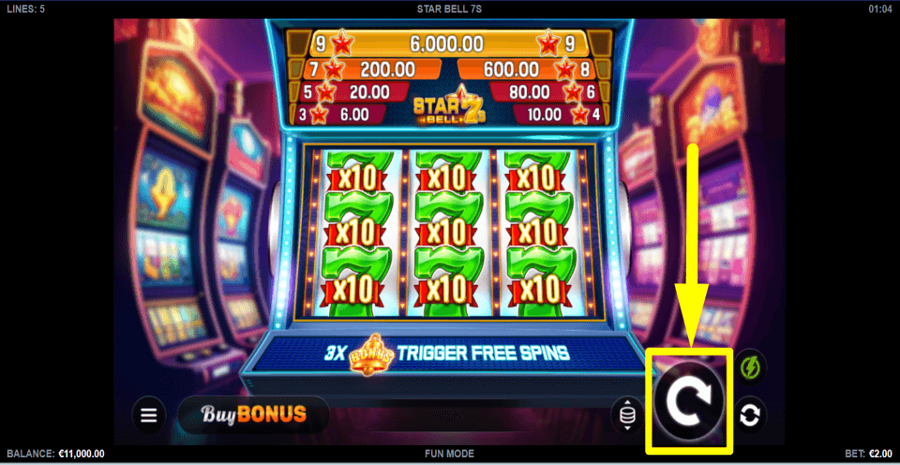 Star Bell 7s Spin Button