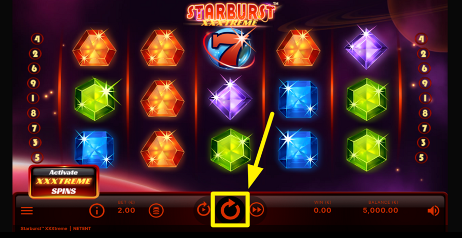 Starburst Xxxtreme Spin Button