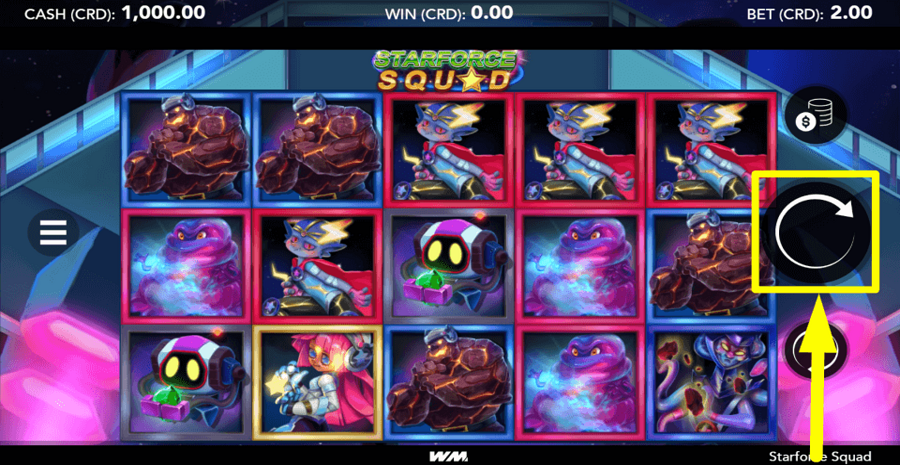 Starforce Squad Spin Button