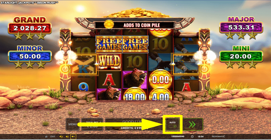 Starlight Jackpots Bison Rush Autoplay Feature