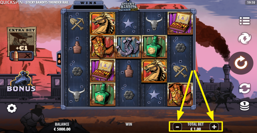 Sticky Bandits Thunder Rail Adjust Bet