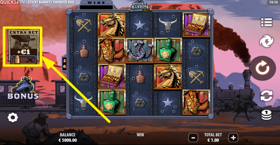 Sticky Bandits Thunder Rail Extra Bet