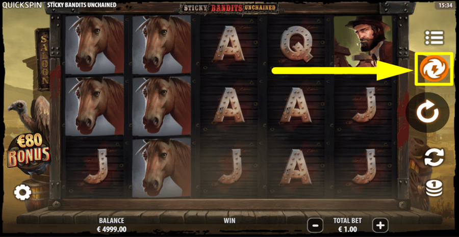 Sticky Bandits Unchained Quick Spin Feature