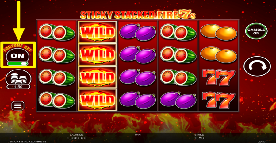 Sticky Stacked Fire 7s Fortune Bet