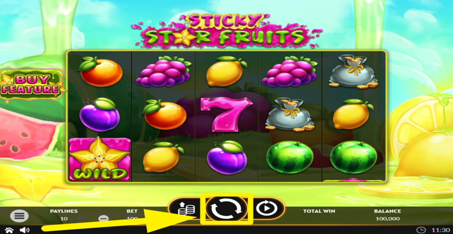 Sticky Star Fruits Spin Button