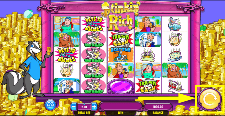 Stinkin Rich Spin Button