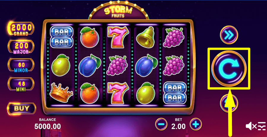 Storm Fruits Spin Button