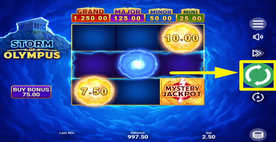 Storm Of Olympus Spin Button