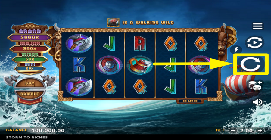 Storm To Riches Spin Button