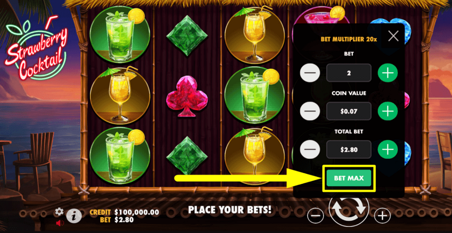 Strawberry Cocktail Bet Max Button