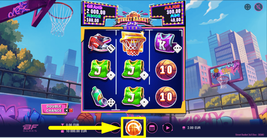 Street Basket 3x3 Dice Spin Button
