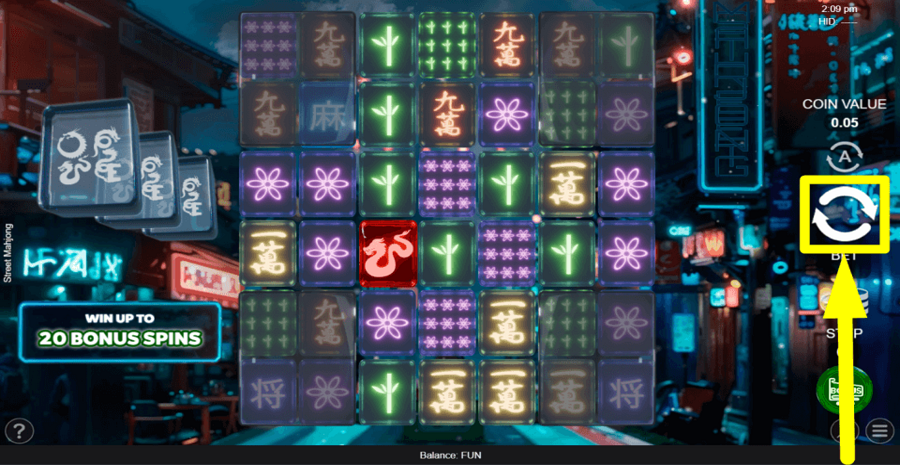 Street Mahjong Spin Button
