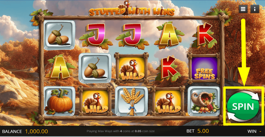 Stuffed With Wins Spin Button