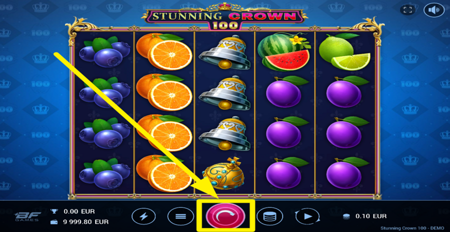 Stunning Crown 100 Spin Button