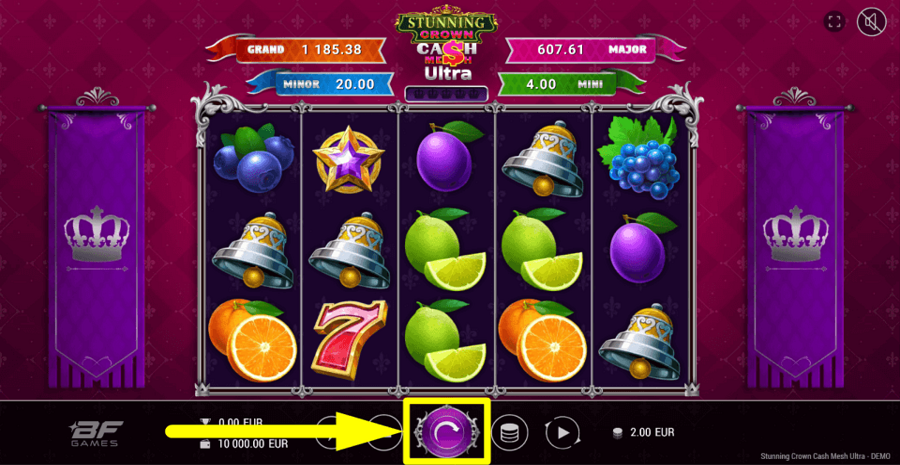 Stunning Crown Cash Mesh Ultra Spin Button