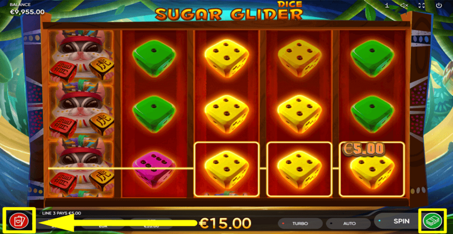 Sugar Glider Dice Gamble Feature