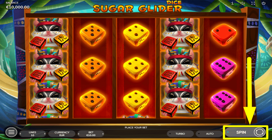 Sugar Glider Dice Spin Button